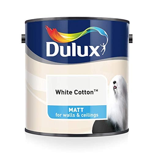 Image of Dulux Matt Emulsion Paint For Walls And Ceilings - White Cotton 2.5 Litres
