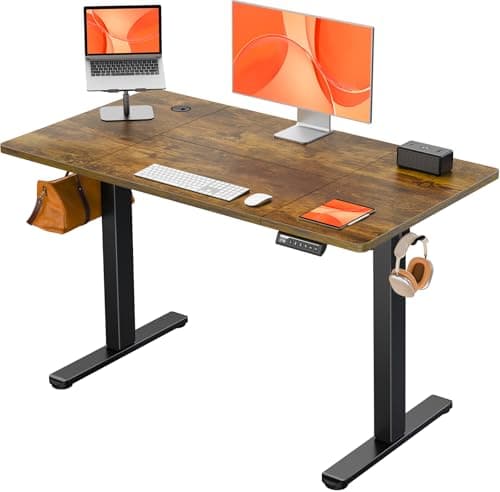 Image of ErGear Electric Standing Desk Height Adjustable 120 x 60cm, Sit Stand Desk with 4 Memory Smart Pannel, Home Office Desk with Splice Board