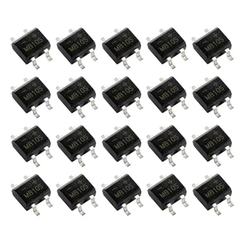 Image of Gurtt 20 PCS Bridge Rectifier Copper MB10S Diodes Bridge Rectifier 1000V 0.5A(MB10S)