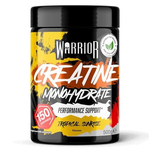 Image of Warrior Flavoured Creatine Monohydrate Powder 500g (150 Servings) – Creatine Powder Drink, Creatine for Performance, Strength & Recovery (Not Creatine Gummies or Tablets) – Tropical Sunrise