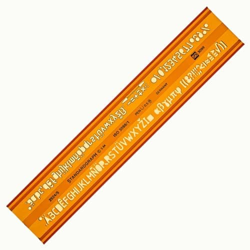 Image of Lettering Stencil 5 mm - Lettering Guide - Numbering Template - Letter Height 5mm - Metric Technical Drawing Stencil