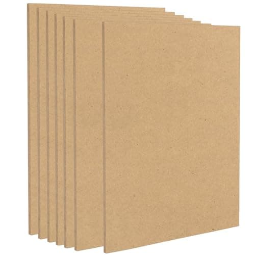 Image of Wonninek MDF Wood Boards Sheets, 7Pack Medium Density Fibreboard Crafts Set, 3mm Thick 30x40cm Craft Project Board for Laser Engraving, Painting and Decor, Laser-Cuttable, Painting