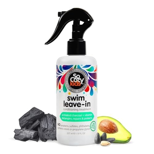 Image of SoCozy Swim Leave-In Treatment & Conditioner with Activated Charcoal - Protects & Repairs Hair Damaged by Pool Chemicals, Saltwater, the Sun - Loco Lime Scent, 8 Fluid oz
