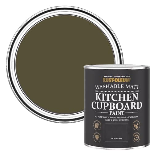 Image of Rust-Oleum Kitchen Wood, Cupboard and Cabinet Paint in Matt Finish - Greencroft 750ml