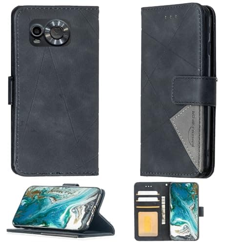 Image of Aroepurt Case Compatible for Maxcom Ms601 Phone Case Cover [with Tempered Glass Screen Protector] Flip Stand Cover PU Leather Wallet Case Black
