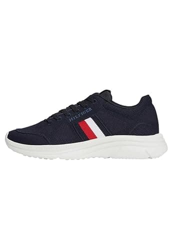 Image of Tommy Hilfiger Men's Modern Runner Knit Trainers, Blue (Desert Sky), 6,5