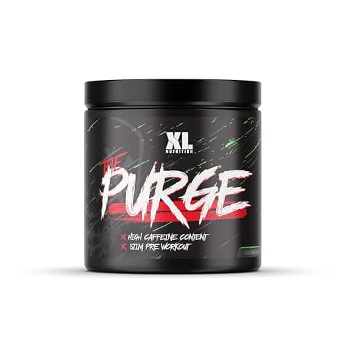 Image of XL Nutrition The Purge - Pre Workout 225g Powder Shake - High Caffeine Content - Helps with Energy, Focus and Blood Flow - No Crash - Potent Formula - Quick Absorbing (Green Apple)