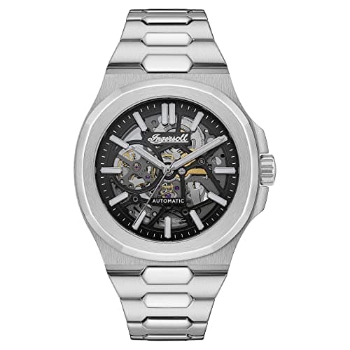 Image of Ingersoll 1892 The Catalina Mens 42mm Automatic Watch with Black Dial and Stainless Steel Bracelet - I12501