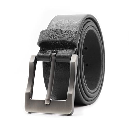 Image of PELLE TORO Explorer Mens Leather Belt, Handmade Belt for Men, Work Casual Belt Leather in Mens Gift Box (Trouser Sizes 32in - 36in, Charcoal)