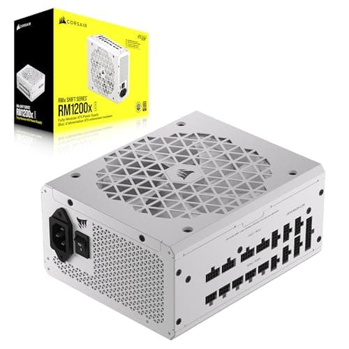 Image of CORSAIR RM1200x SHIFT Fully Modular ATX Power Supply - 80 PLUS Gold - ATX 3.1 - PCIe 5.1 - Zero RPM - Modular Side Interface - White