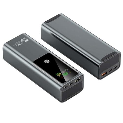 Image of WSGDSG 20000mAh Laptop Power Bank, 100W Fast Charging Portable Charger, 2 Type-C and 1 USB, Extra Battery Pack, Can Be Taken on Planes, Compatible With Smartphone, Tablet, Cameras(Color:Black)