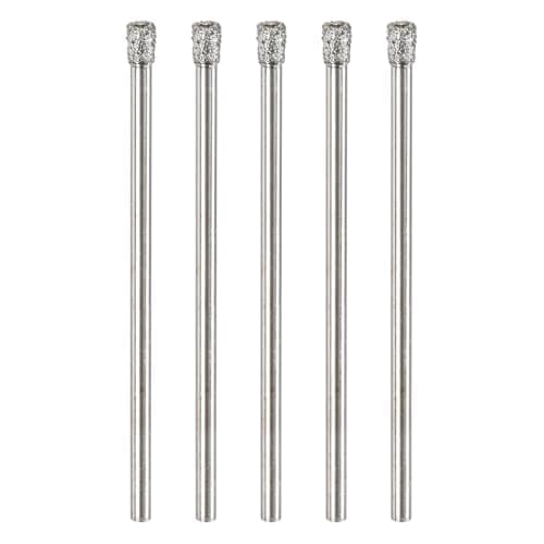 Image of M METERXITY 5-Pack Diamond Hole Saw Drill Bit, 0.12 Inch / 3mm Glass Drill Bit for Ceramic/Marble/Granite Stone/Bottles/Tile Cutting [Silver Tone]