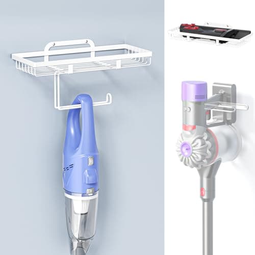 Image of YYBO Wall Mount for Cordless Vacuum Cleaner Accessories, Handheld Vacuum Cleaner Holder, Metal Vacuum Stand, Wall Bracket Holder for Stick Vacuums or Handheld Vacuum (White)