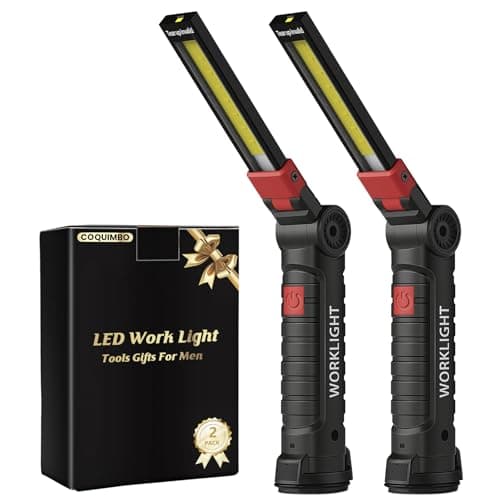 Image of Coquimbo LED Torch Rechargeable Work Light, Fathers Day Dad Gifts for Men Him Husband, Inspection Lamp Magnetic Light with Hanging Hook 360° Rotate Camping Lights for Car Repair BBQ Emergency