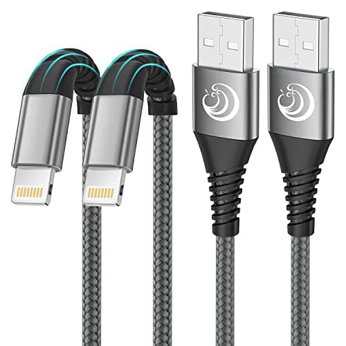 Image of 2Pack 2M iPhone Charger Cable, MFi Certified Lightning Cable Fast Charging Braided iPhone Charger Fast Charge USB Charging Lead for Phone 14 13 12 11 Pro Max XS XR X 8 7 6 Plus 5 SE, iPad and iPod