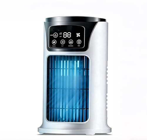 Image of 3 In 1 Evaporative Air Cooler, Personal Portable Water Cooling Fan with 6H Timer, 6 Wind Speeds, 7-Color Night Light, Ultra Quiet 18W Energy Saving Desktop Cooler for Bedroom, Office, Desk, Caravan
