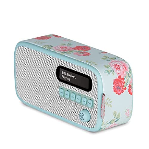 Image of Cath Kidston Portable DAB Radio with Bluetooth - Built-in Rechargeable Battery Powered Radio - Digital DAB Radios Alarm Clock with Dual Alarms & Sleep Timer - DAB+ Radios Mains Powered - Antique Rose