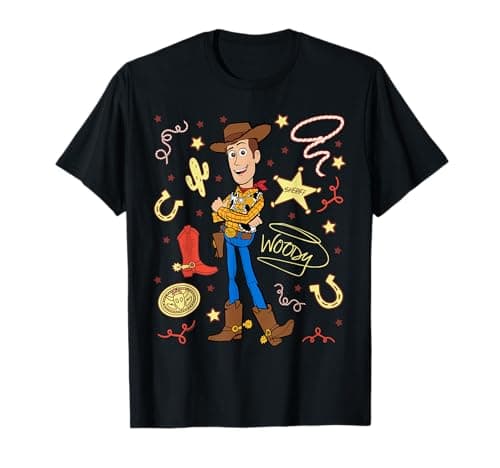 Image of Disney and Pixar's Toy Story Sheriff Woody Western Collage T-Shirt