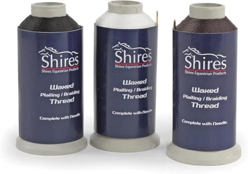 Image of Shires Waxed Plaiting Thread Reel Black