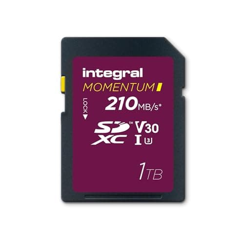 Image of Integral Momentum I 1TB SDXC V30 U3 Card - Up to 210MB/s Read, 180MB/s Write - For DSLR, Mirrorless & Camcorders - 4K UHD Video & Burst Mode Ready - Waterproof, Shockproof, Rugged