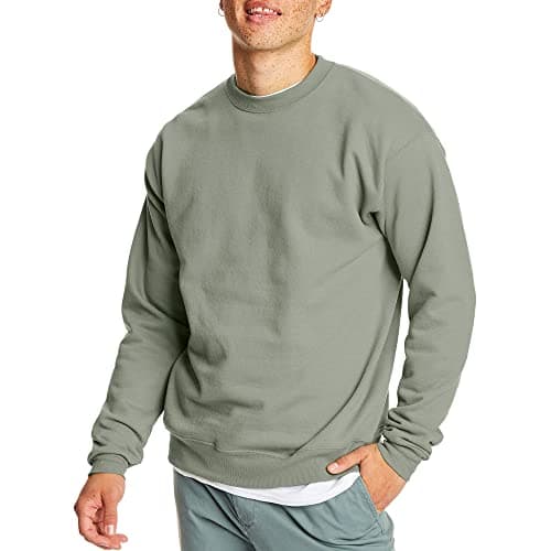 Image of Hanes Men's EcoSmart Fleece, Cotton-Blend Pullover, Crewneck Sweatshirt, 1 Or 2 Pack Available, Stonewashed Green-1 Pack, S