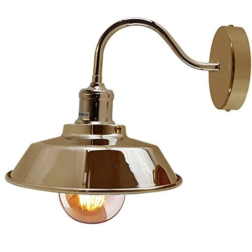 Image of DC VOLTAGE Vintage Swan Neck Wall Sconce Light Fittings Metal Pluto Shade Shape Indoor wall Light for Bedroom Dining Room Foyer Garage Guestroom and Kitchen