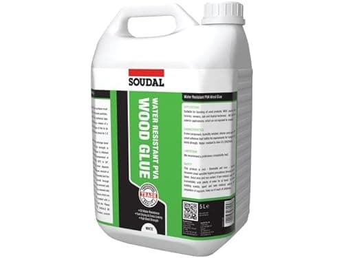 Image of Soudal Trade Water Resistant PVA Wood Glue Adhesive Fast Drying Strength High Bond White Interior And Exterior class D3 (EN204/5) (5L)