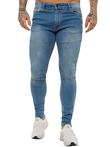 Image of 989Zé ENZO Mens Super Skinny Sim Fit Stretch Jeans Denim Pants EZ326 All Waist Sizes UK LSW 34 Regular