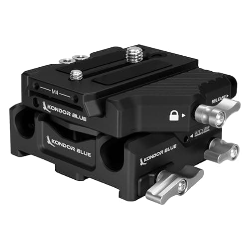 Image of KONDOR BLUE | 501 Adjustable Baseplate (501 QR) | Locking Height Adjustable Plate, Built-in 4mm hex Tool, & ARRI Style Dovetail clamp | Raven Black