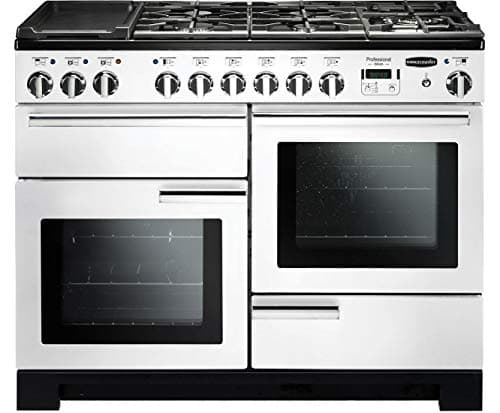 Image of Rangemaster PDL110DFFWH/C Professional Deluxe White with Chrome Trim 110cm Dual Fuel Range Cooker