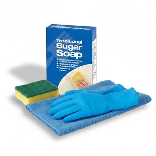 Image of KasaBona Sugar Soap 450g – Powerful Wall Cleaner & Painting Preparation Solution Multi-Surface Cleaner & Degreaser Removes Grease Grime | Concentrate with Microfibre Cloth, Sponge & Safety Gloves