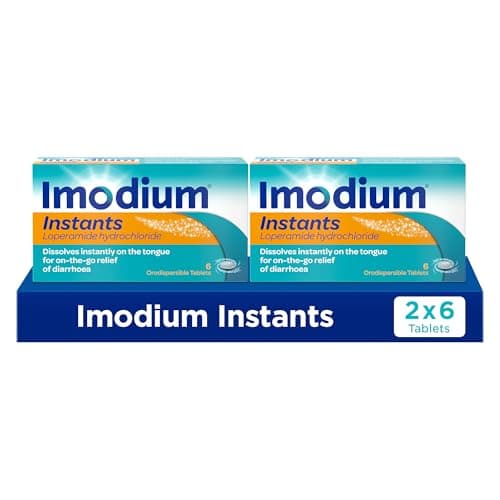 Image of Imodium Instants - Fast Dissolving Tablets for On-The-Go Diarrhoea Relief in Under 1 Hour, 6 Count (Pack of 2)