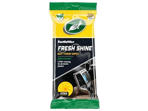 Image of Turtle Wax Citrus Matt Wipes Spring Fresh for Car Interior Plastics - Multi-Purpose Car Interior Wipes Can Be Used On Hard Surfaces, Dashboards, Door Linings, Door Sills & Driving Seats