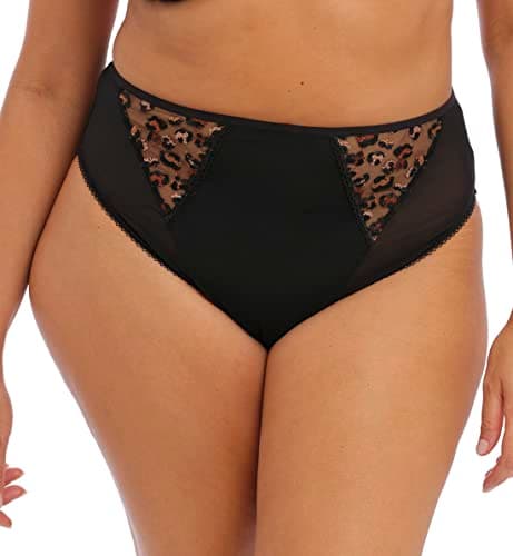 Image of Elomi Women's Plus Size Namrah Leg High Waist Brief, Black, XL