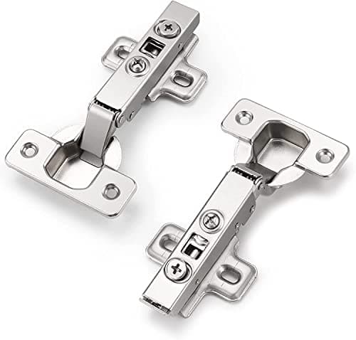 Image of Soft Close Cabinet Cupboard Door Hinges 35mm Full Overlay 110 Degree, Plates and Screws Included Slow Shut 2 Pack Dotty Deals