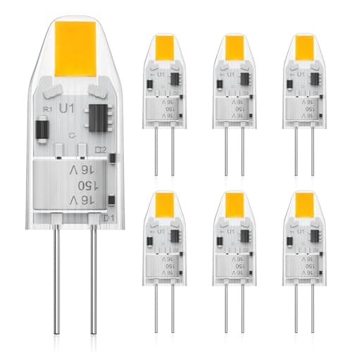 Image of Eco.Luma G4 LED Bulbs 1W, 10W Halogen Equivalent, Mini Capsule Light Bulb AC/DC 12V Warm White 2700K, Bi-Pin Base JC Type Non-Dimmable Light for Home Lighting, Pack of 6