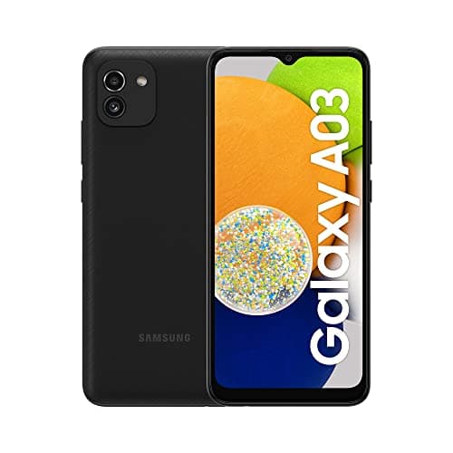 Image of Samsung Galaxy A03 Android Smartphone, 6.5-Inch Infinity-V HD + Display, 4 GB of RAM and 64 GB of Expandable Internal Memory, 5,000 mAh Battery, Black (Renewed)
