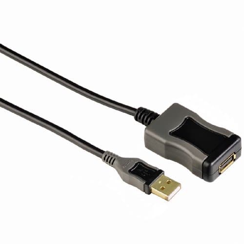 Image of Hama USB 2.0 Active Extension Cable A Male to A Female 5m Black