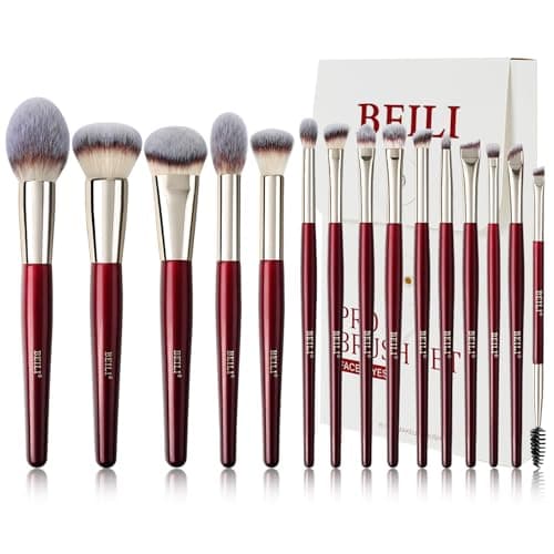 Image of BEILI Makeup Brushes 15Pcs Make up Brushes Set Premium Vegan Foundation Concealers Blush Eyeshadow Eyeliner Powder Highlighter Blending Face Brush Set for Christmas Gifts