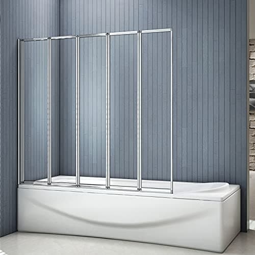 Image of 1200x1400mm Height 5 Folding Pivot Shower Bath Screen Panel