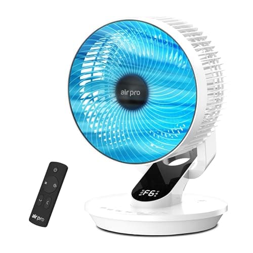 Image of Air Pro 10" Desk Fan SmartVoice™ & Remote Control 3D Oscillation Fan 12 HR Timer, Quiet Copper Motor Air Cooling & Circulator Table Fan - Small Fan with 6 Speeds Mini Desktop Fan Office Home Bedroom