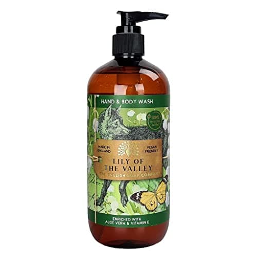 Image of The English Soap Company Lily of the Valley Hand and Body Wash - Vegan Friendly Anniversary Collection with Aloe Vera & Vitamin E, Fresh Floral Scent, Recyclable Bottle, Made in England - 500ml