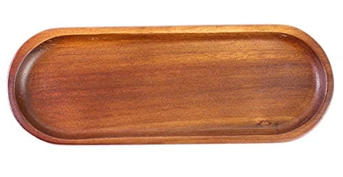Image of redchocol8® Handmade SMALL Wooden Oval Pen Tray Natural Brown Office Organise Coin Key Gift Trinket