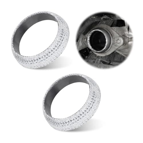 Image of 2pcs Car Exhaust Manifold Gasket, 2.5 Inch Sealed Exhaust Flange Gaskets Universal Donut Gasket Ring Muffler Sealer to Prevent Leaking Between Pipe and Manifold & Reduces Noise