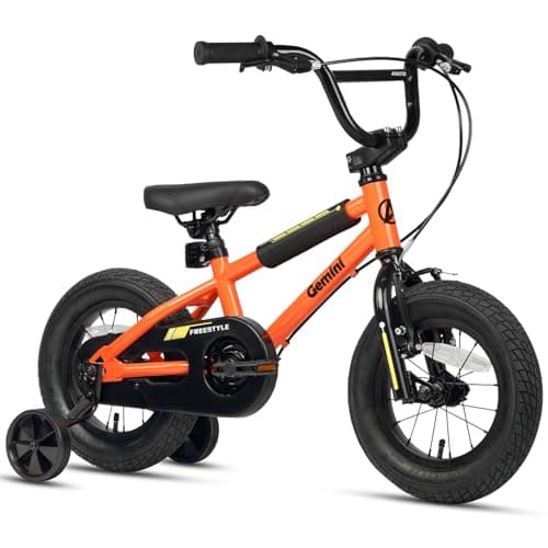 Image of AVASTA 12 Inch Kids Bike for 1 2 3 4 Years Old Boys Girls Beiginner Toddlers Riders BMX Style Bicycle with Bell and Stabilisers, Orange