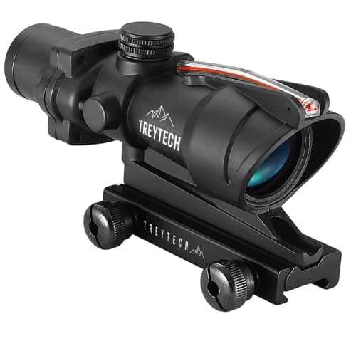Image of TREYTECH 4x32 ACOG Scope Red Chevron Fiber Optics Scope Glass Etched Reticle