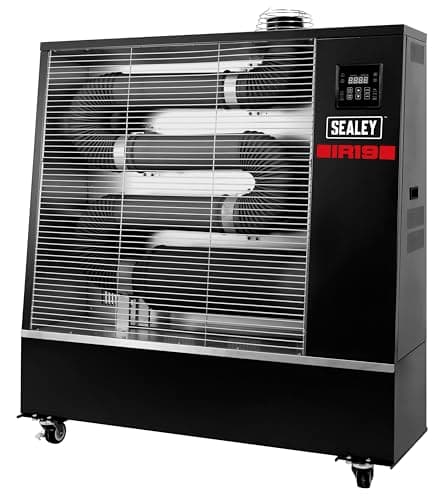 Image of Sealey 19kW Industrial Infrared Diesel Heater - IR19, Black/Red