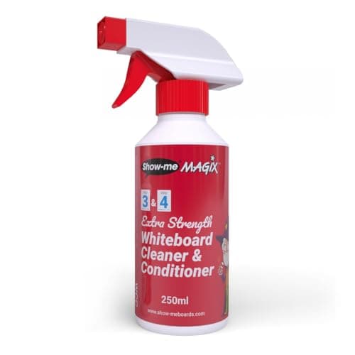 Image of Show-Me MAGIX Whiteboard Renovator and Conditioner, for Drywipe Boards, Versatile & Easy-To-Use Whiteboard Cleaner, White Board Cleaner Easily Removes Permanent Marker & Ballpoint Pen - 250ml