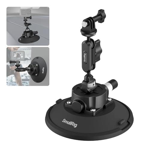 Image of SMALLRIG 6" Suction Cup Mount with Ball Head Magic Arm, Action Camera Mount for DJI Osmo Action 6/5 Pro/4, for Insta360 x5, for Gopro 13/12, Load Capacity 3kg, on Car Windshield or Window - 5856