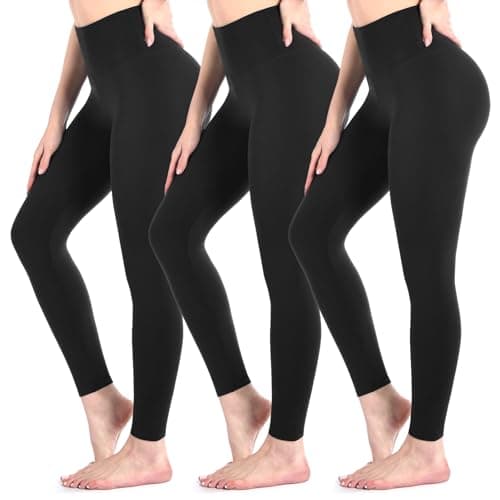 Image of Sanpetix 3 Pack Black Leggings for Women, High Waisted Buttery Soft Leggings for Workout Running Yoga 3Black SM